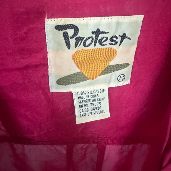 Vintage Silk Red Button-Up Blouse - Picture 2 of 4